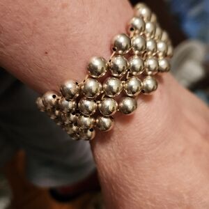 Sterling Beaded Stretch Bracelet